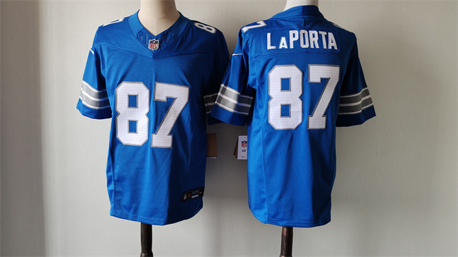 Men's Detroit Lions #87 Sam LaPorta Blue 2024 F.U.S.E. Vapor Limited Stitched Jersey Men's Detroit Lions #87 Sam LaPorta Blue 2024 F.U.S.E. Vapor Limited Stitched Jersey